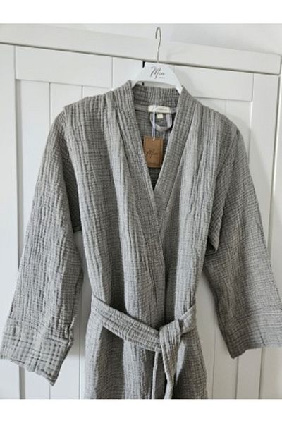 Mia HoMe&Baby 4 Layer Muslin kimono - Bathrobe/MoMent Gray Color