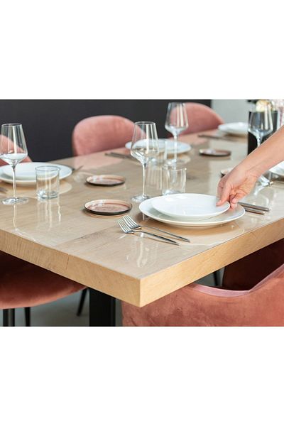 Willuxe Față de masă transparentă Pvc Față de masă groasă transparentă 1,4 mm Protector de masă