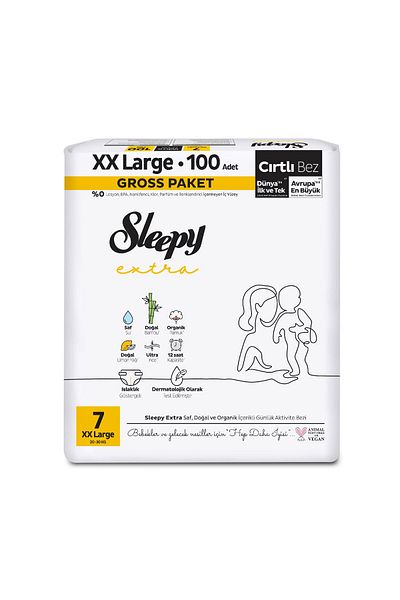 Sleepy Gross Package Baby Diapers - Extra Daily Activity, Size 7 Xxl, 100 Pieces