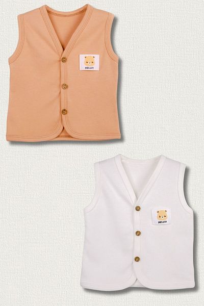 Beniizle Set of 2 Baby Vest - 100% Organic Cotton, Soft Texture, Unisex Seasonal Vest