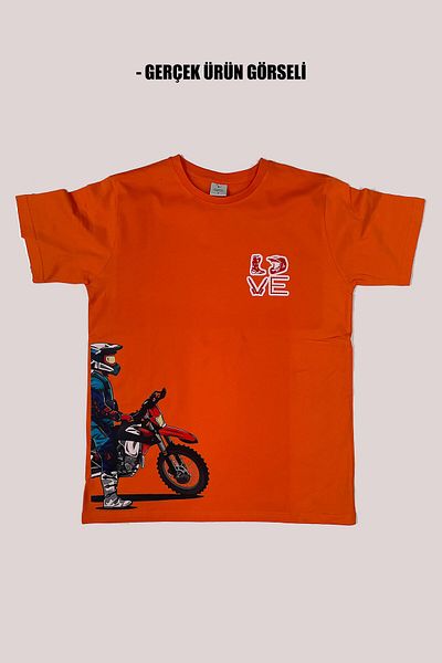 WİDİ Cross Motor Enduro - Tricou din bumbac cu imprimeu pe piept și lateral