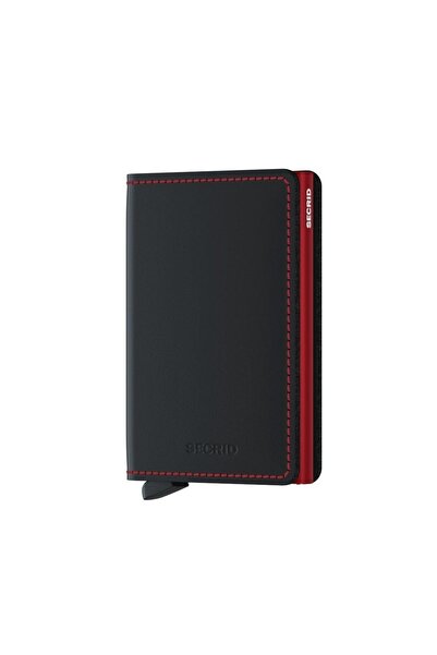 Secrid Slimwallet Matte Black& Red, N/A - 100% Original European Leather Thin Wallet