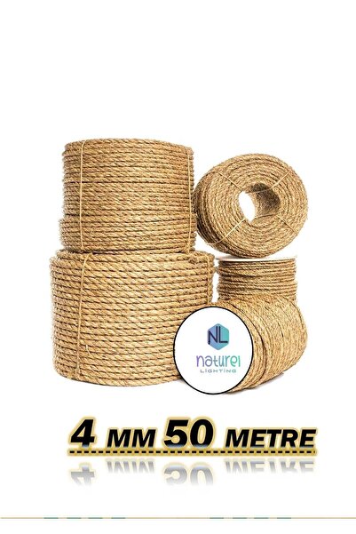 Naturel Lighting Tam Kesit 50 Metre Jüt Ip Kendir Halat 4 Mm Jut Halat-Hasır ...