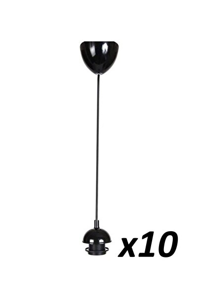 GÖKDAĞ GROUP Kablolo Sarkıt Avize E27 Duy Tesisatı 10 Adet Askı Takımı Siyah