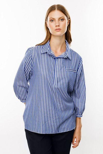 Mi Pret a Porter Half ButtoneD Mi Shirt Collar Blouse