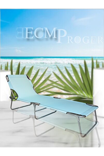 ecm proger Sırt Ayarlı Katlanabilir Kademeli Şezlong - Açık Mavi