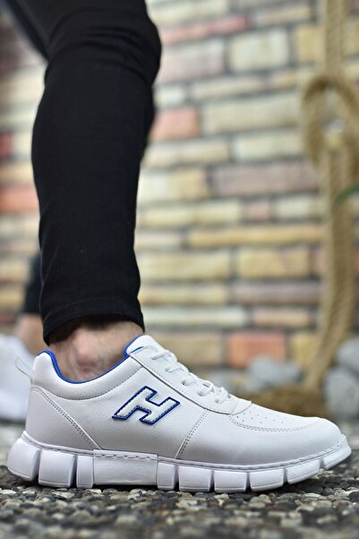 Riccon Beyaz Mavi Erkek Sneaker 0012344
