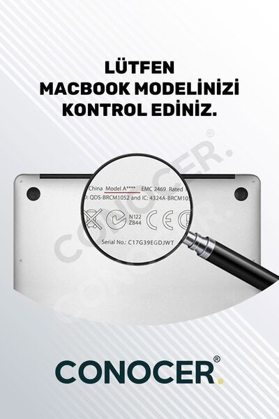 CONOCER Macbook Pro M2 13inc Uyumlu Klavye Koruyucu A2289 2251 A2338 A2141 Türkçe Baskı