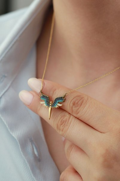 Silvano Jewelry 925 Ayar Zirkon Taşlı Mikail Kolye