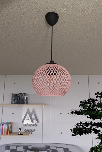 Naturel Lighting Balle Pudra Sarkıt Top Avize Siyah Kablo