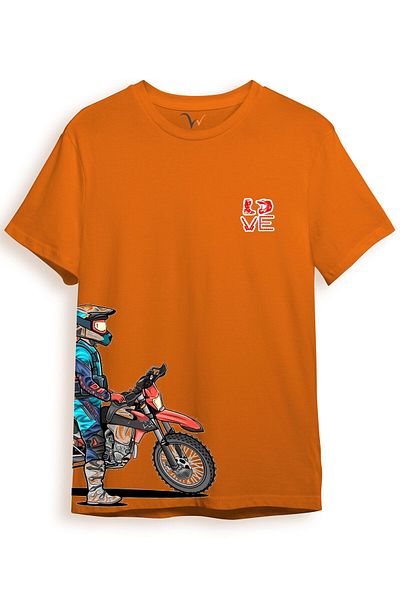WİDİ Cross Motor Enduro - Tricou din bumbac cu imprimeu pe piept și lateral