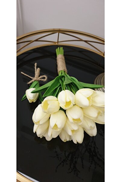 Çiçek باقة الزفاف 20 قطعة توليب رطب وزهرة العريس