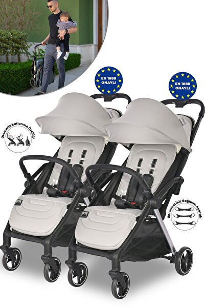 LORELLİ Lorelli Loret Otomatik Katlanan Kabin Boy & İkiz Bebek Arabası - Grey