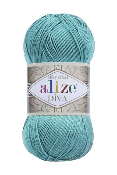 Alize 5 τεμάχια Diva Mercerized String Καλοκαιρινό μπικίνι μπουστάκι Μπλούζα πλεκτό σχοινί Κυανό 376