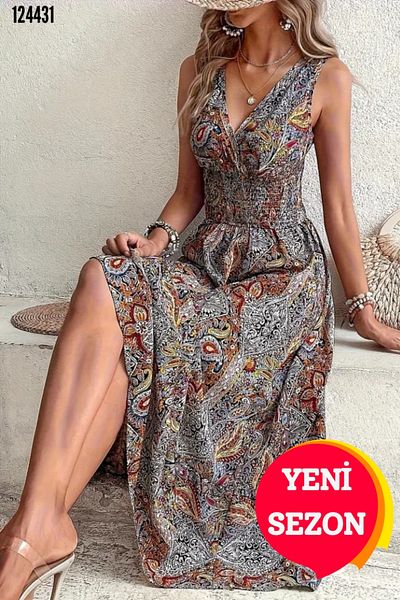 Kokosh moda Γυναικείο καλοκαιρινό μάξι φόρεμα με έθνικ σχέδια