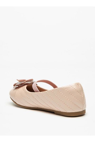 Juniors Floral Accent Slip-On Ballerina Shoes with Elastic Strap