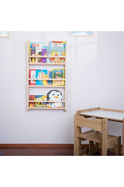 LiliKids Ahşap Montessori Duvar Kitaplığı