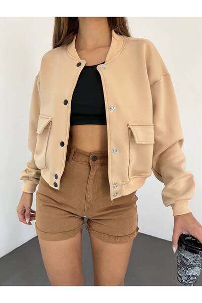 Lady Pixie سترة بومبر نسائية - قماش للغوص