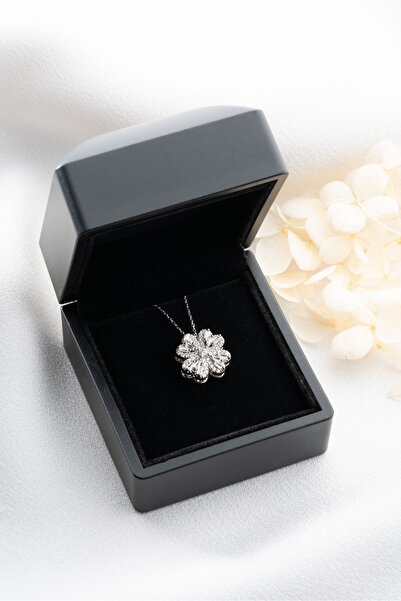 Silvano Jewelry 925 Ayar Dönen Yonca Gümüş Kolye