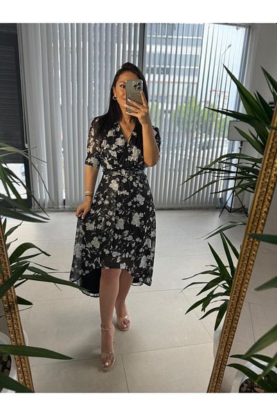 caddstore Mc 5740 Rochie din șifon florală la două piept