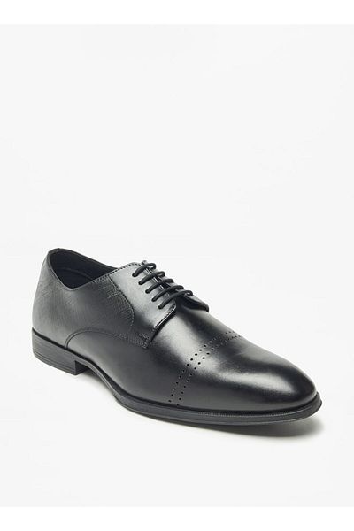 Duchini Men's Solid Derby Shoes with Lace-Up Closure