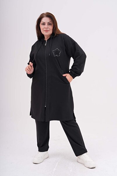 WestBound Σετ αθλητική φόρμα μαύρης μεγάλου μεγέθους - Oversize