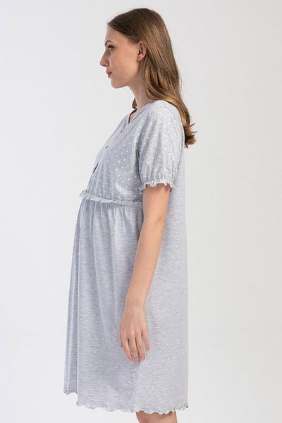 VİENETTA Pregnant Women's Homewear - ButtoneD, Short Sleeve anD ELastic, 403277