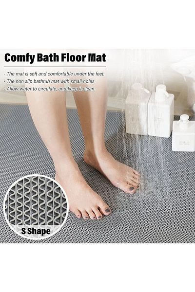 Blue Home Bathroom Shower Pool - New Honeycomb Mat Non-Slip PVC Mat / Gray Width: 90cm