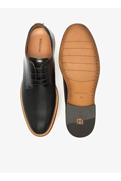 Duchini Men's Textured Derby Shoes with Lace-Up Closure