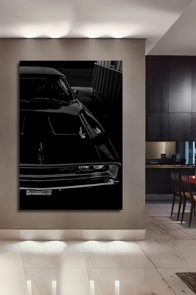 Teona Ahşap Dekoratif Ahşap Dikdörtgen Tablo Klasik Araba