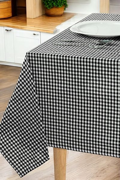 Lux Touch 170 x 170 Cm Pânză Neagră pentru Picnic Masă Zifir - Bumbac