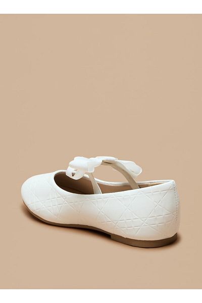 Flora Bella by Shoexpress Flora Bella Bow Accent Ballerina Shoes with Elasticated Band