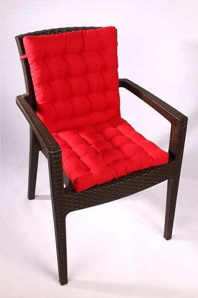 ALTINPAMUK Lotus Luxury Puffy Rattan Lotus Chair Cushion 43X93, Red