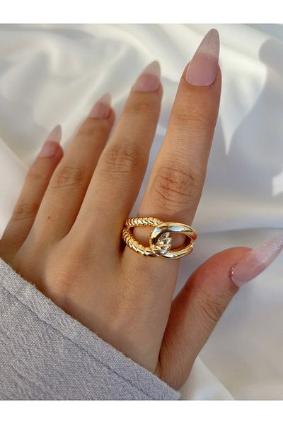 Eylülün Takısı Gold Colored Women's Knot Ring