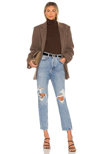 By Kul Design Καφέ γυναικεία μπλούζα με ζιβάγκο