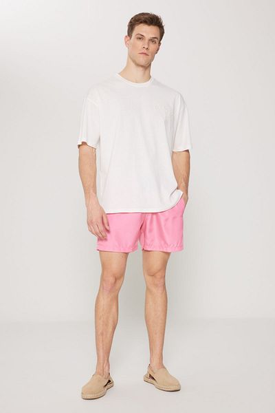 AC&Co / Altınyıldız Classics Rosa Badeshorts für Herren – Schnelltrocknend, Seitentasche, Gemustert