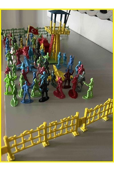 OYUNCAKSAHİLİ Soldier Set 35 Pieces Large Mehmetcik Surveillance Tower Vehicle Airplane Starboard Fence