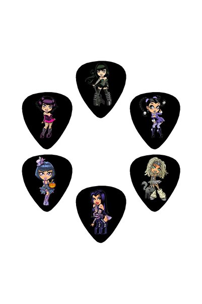 cantekin Gitar Pena 6 Adet Karikatür Çift Taraf Baskılı Özel Tasarım Pena Ukulele Penası