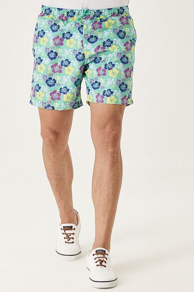 AC&Co / Altınyıldız Classics Men's Mınt - Casual Patterned Quick Dry Swimsuit Sea Shorts