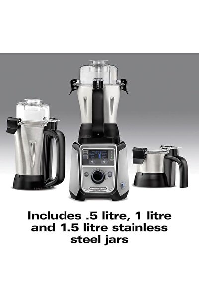 Hamilton Beach Professional Juicer Mixer Grinder, 3 Stainless Steel Leakproof Jars & Tritan Lids, Upto 18000 RPM