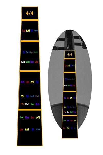 cantekin Keman Sticker Keman Nota Yerleri Türkçe Notalı Keman Tuşe Kılavuzu 4/4 Keman Uyumlu
