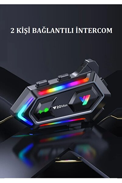 EN SİGA 2 Intercom Bağlantılı Rgb Işıklı Bluetooth Motosiklet Kask Kulaklık Bt5.3 Stereo Su Geçirmez