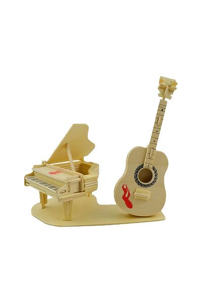 Forzacase 3D Wooden Mechanical Piano and Guitar 3D Puzzle Jigsaw Puzzle 50 Pieces - FC334