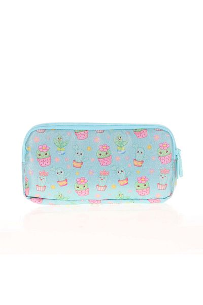 KAUKKO Kids&love Чанта за моливи с 3 отделения, ватирана кактус, L8099