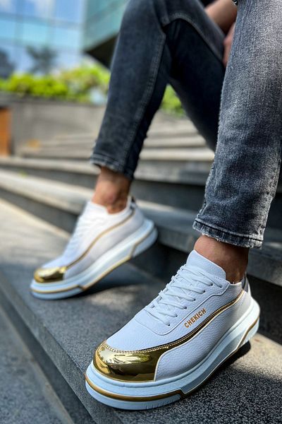 BZ Moda Renaissance B041 - Ανδρικά παπούτσια Sneaker με Ορθοπεδική Σόλα CBT Λευκό/Χρυσό