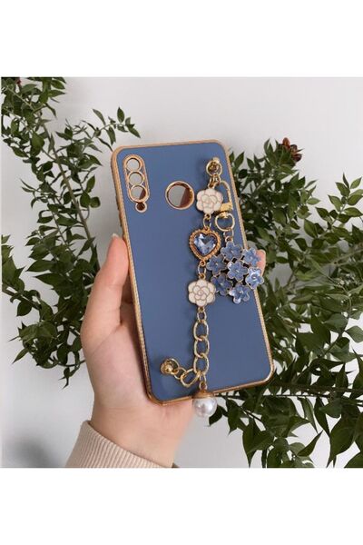 Aksesuarda Moda Huawei P30 Lite Uyumlu Çiçekli Taşlı Incili El Geçmeli Lazer ...