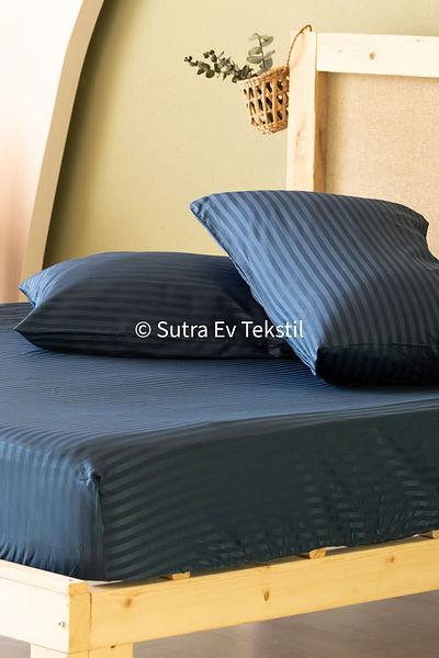 sutra 100% Cotton Satin Double Elastic Sheet Set Set
