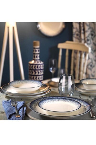 Kütahya Porselen Çukur Yemek Tabağı 25 cm 3 lü