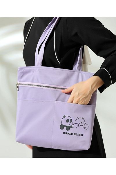 Toz Vintage You Make Me Smile Zippered Shoulder Bag with Teddy Bear Figure