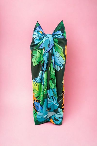 pistore Rochie de plajă pentru femei, personalizată, cu model de tigru verde, lungă din satin pareo, care nu arată sezonul nou